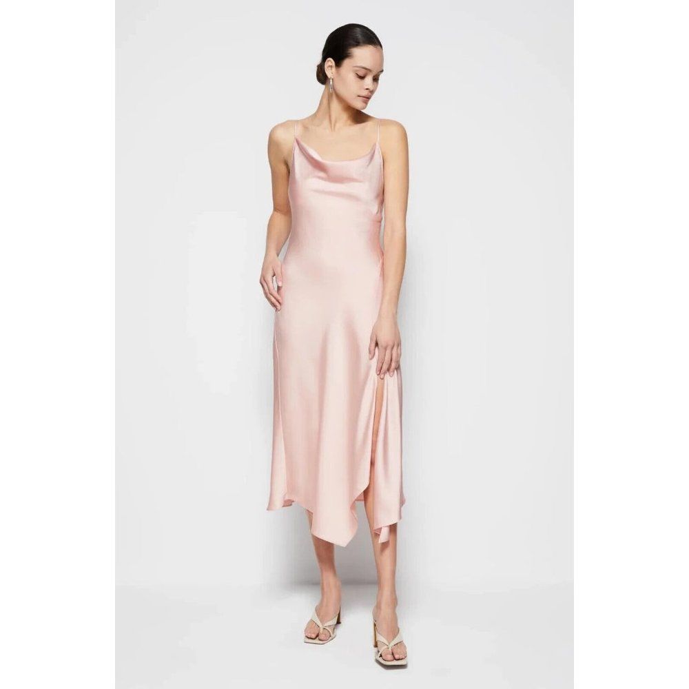 Jonathan SIMKHAI Nellie Slip Satin Midi Dress in Rose Quartz Size US 2 - Picture 4 of 12